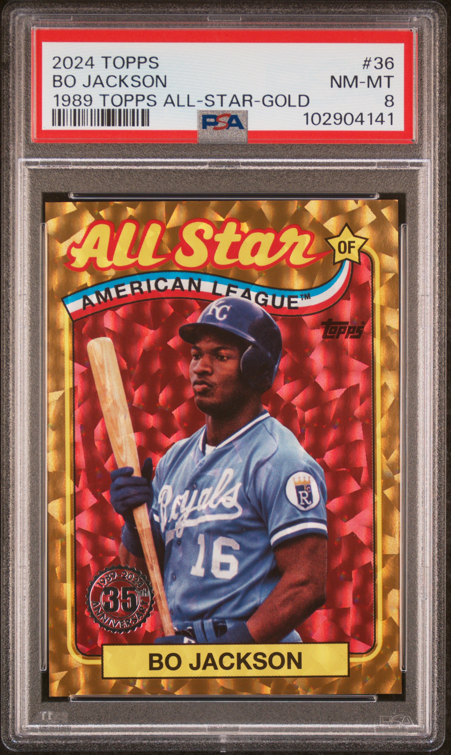 2024 Topps 1989 Topps Baseball All-Star Bo Jackson #36 (1989 Topps All-Star-Gold) Nm-Mt 8 front