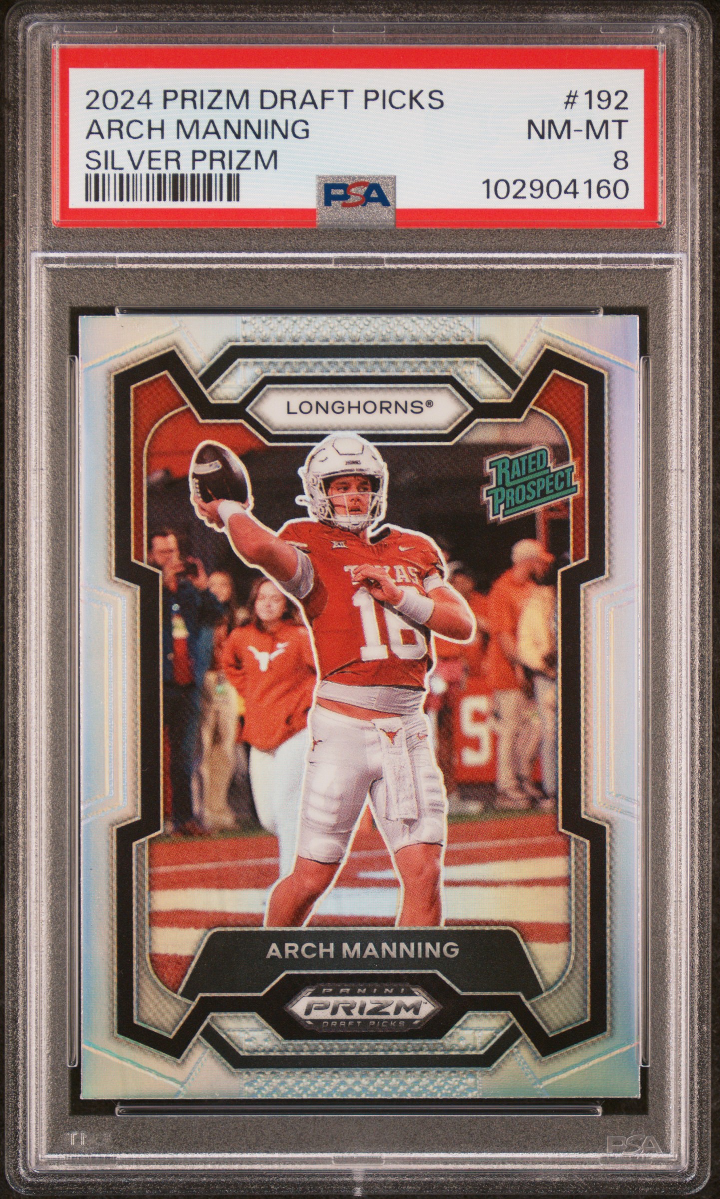 2024 Panini Prizm Draft Picks Arch Manning #192 (Silver Prizm) Nm-Mt 8 front