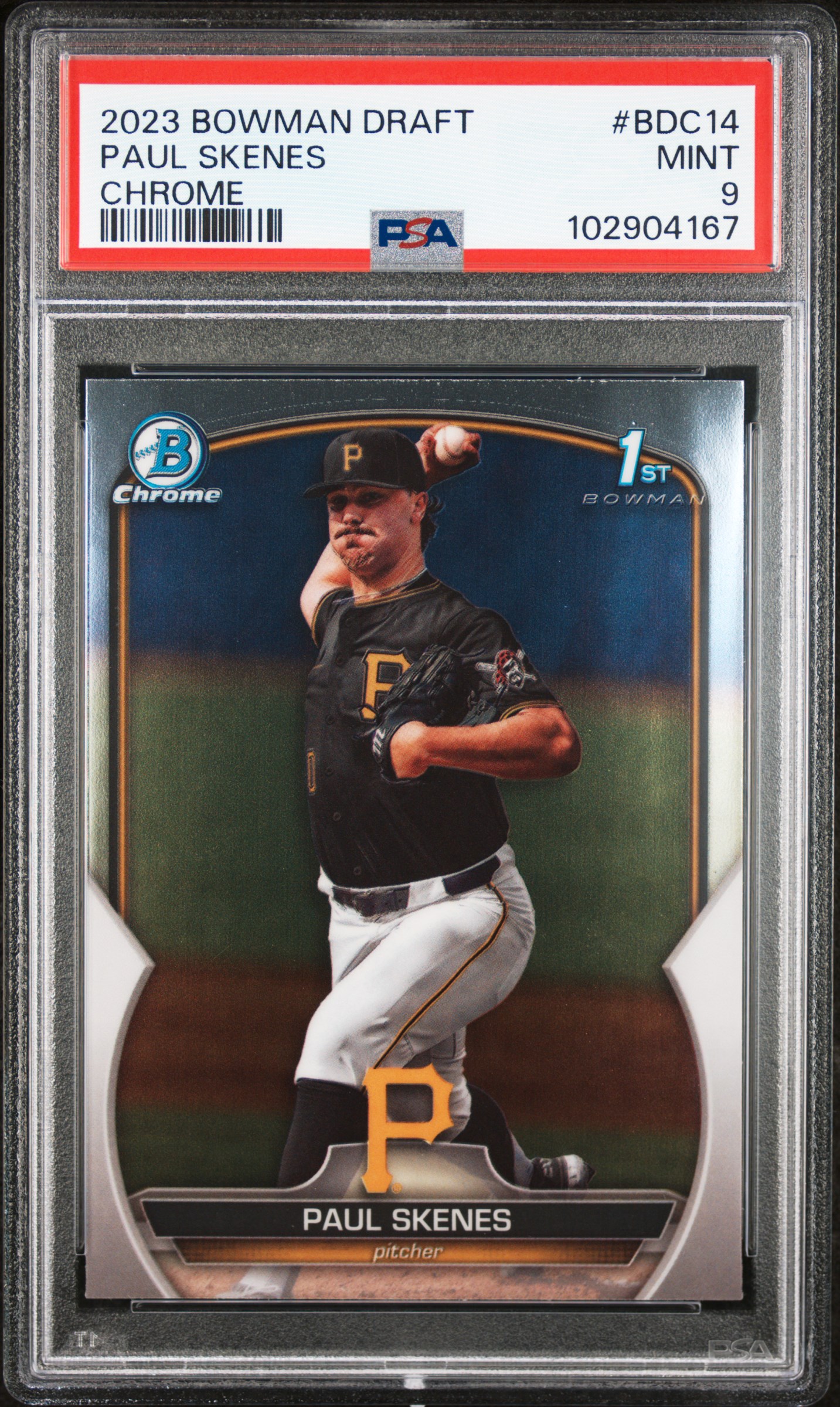 2023 Bowman Draft Paul Skenes #Bdc14 (Chrome) Mint 9 front
