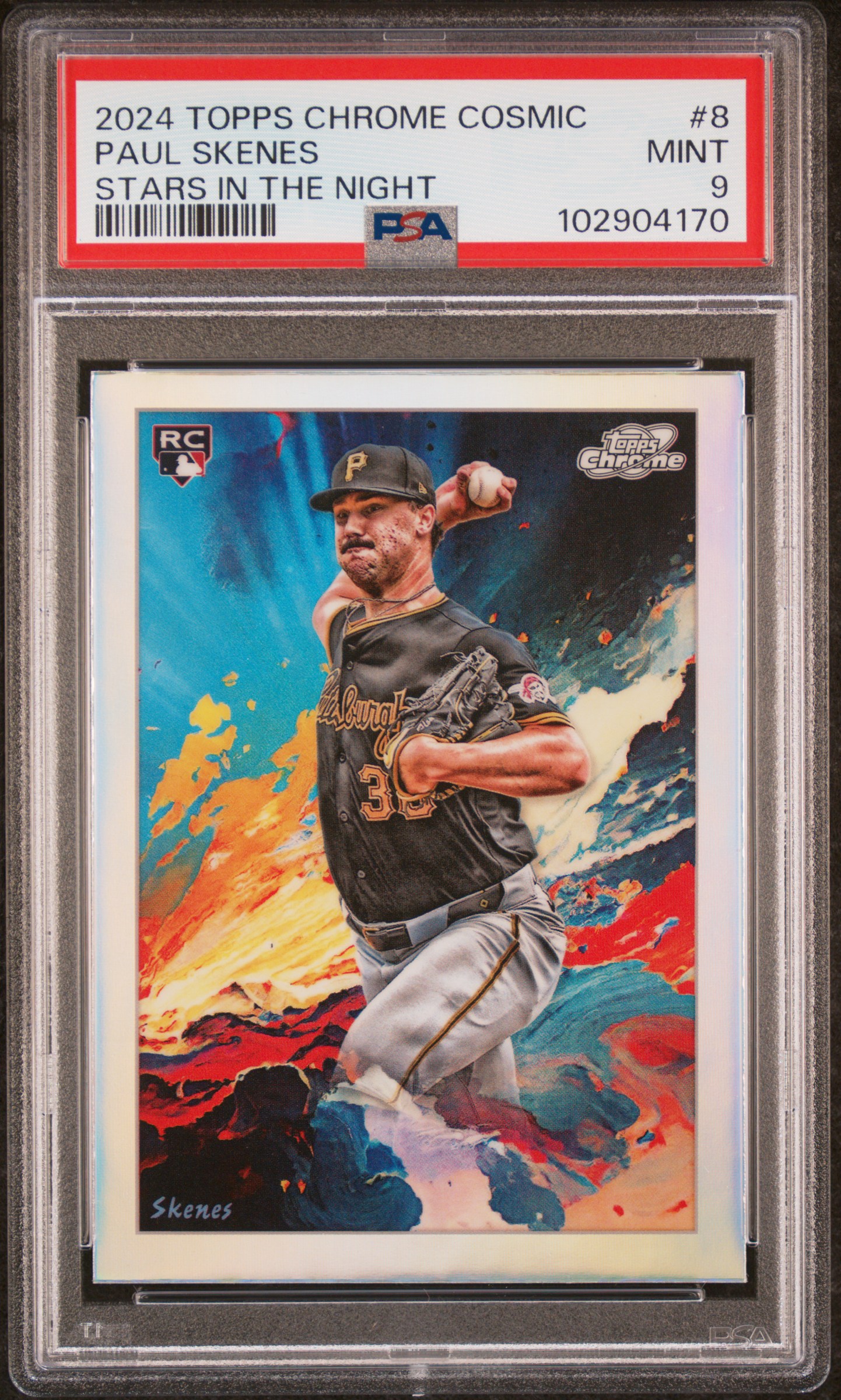 2024 Topps Chrome Cosmic Stars In The Night Paul Skenes #8 Mint 9 front