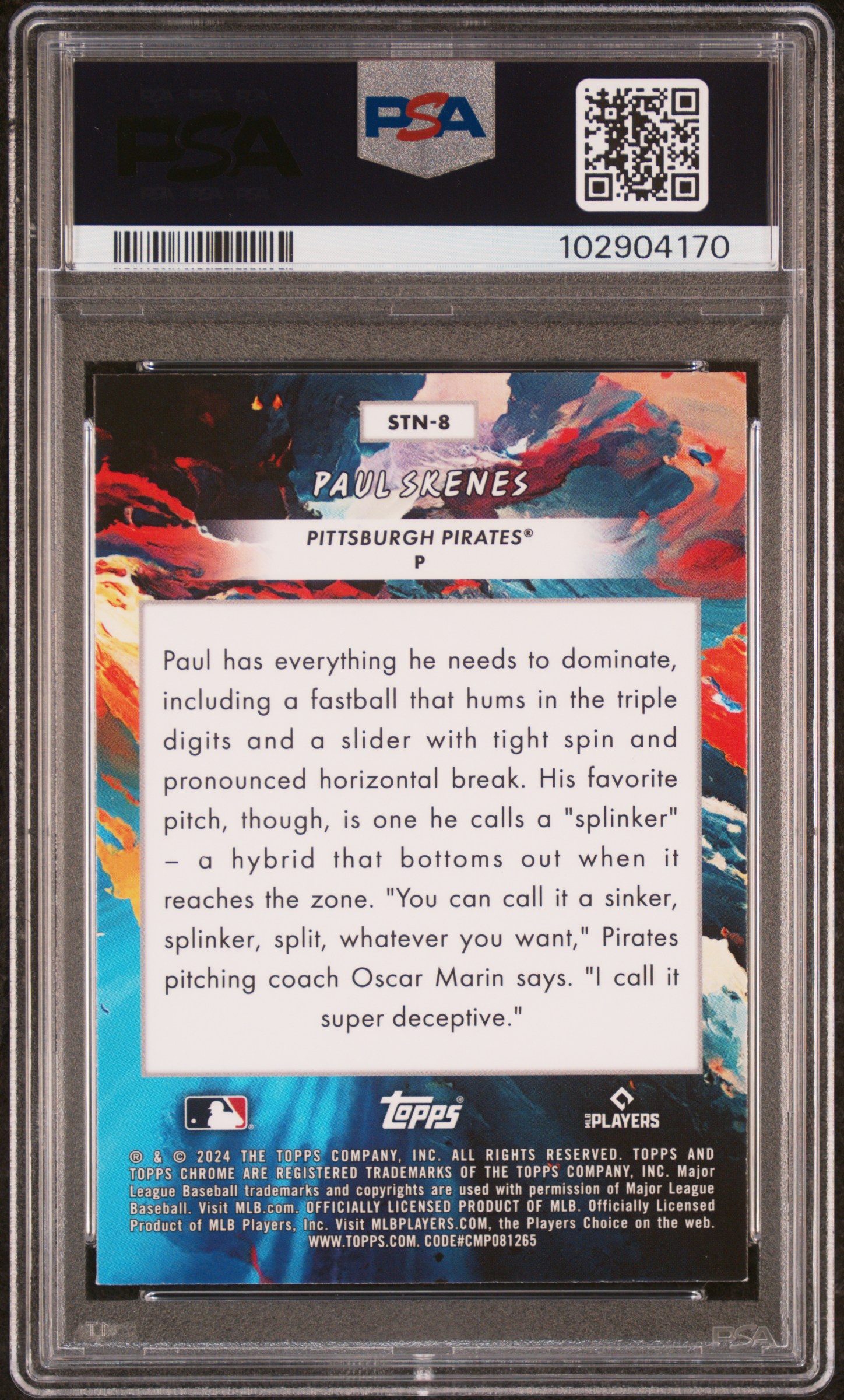 2024 Topps Chrome Cosmic Stars In The Night Paul Skenes #8 Mint 9 back