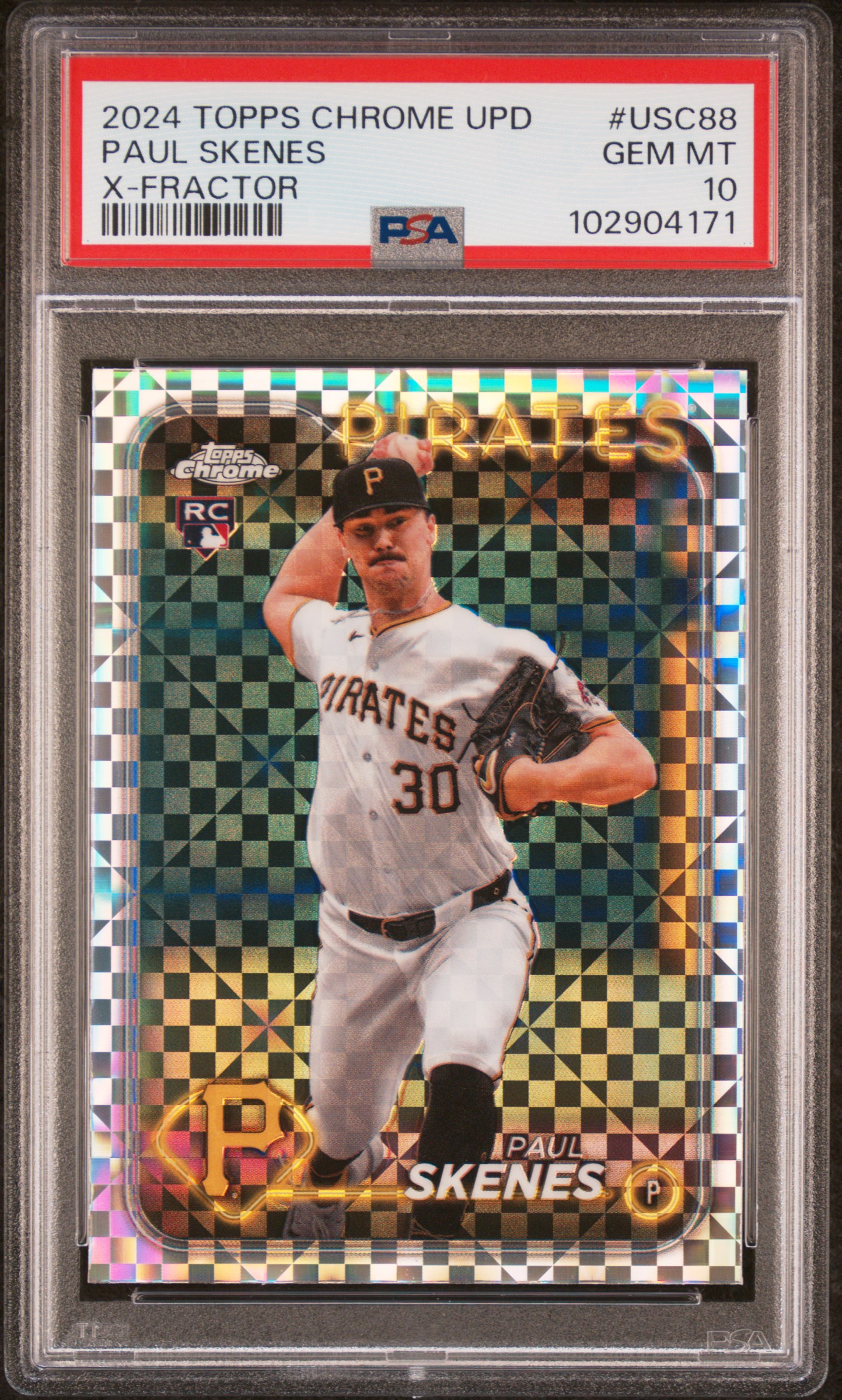 2024 Topps Chrome Update Paul Skenes #Usc88 (X-Fractor) Gem Mt 10 front