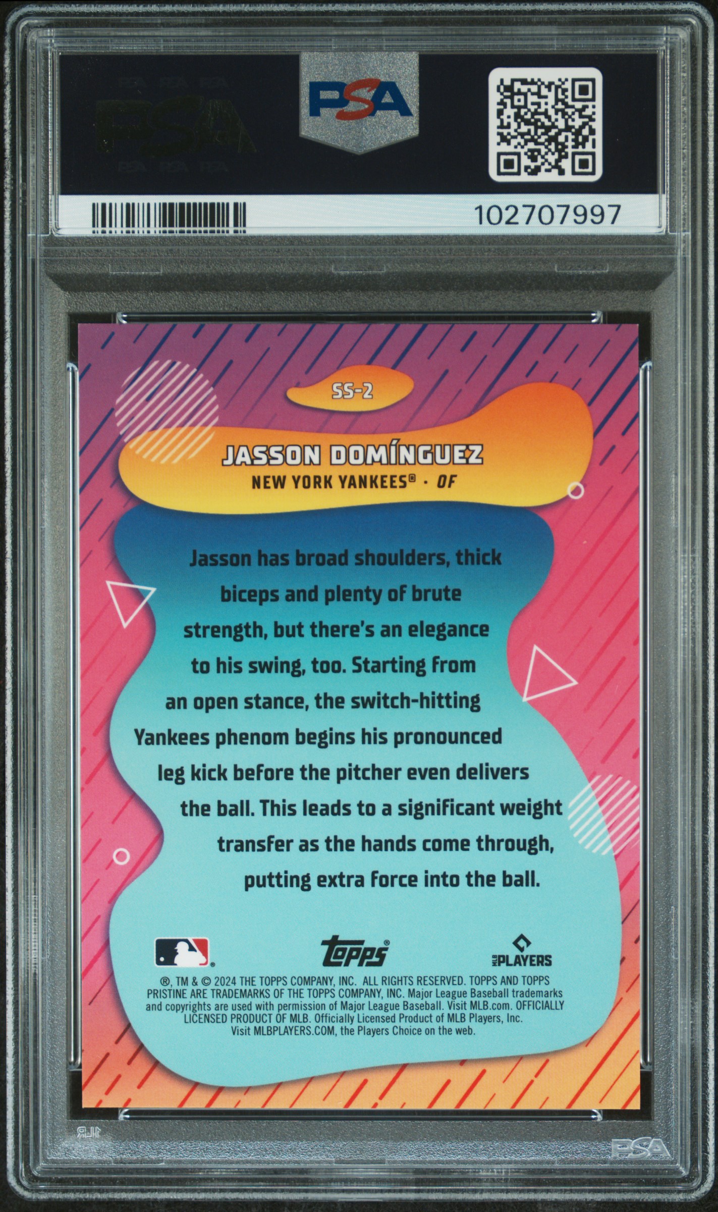 2024 Topps Pristine Swings Of Summer Jasson Dominguez #Ss2 Gem Mt 10 back