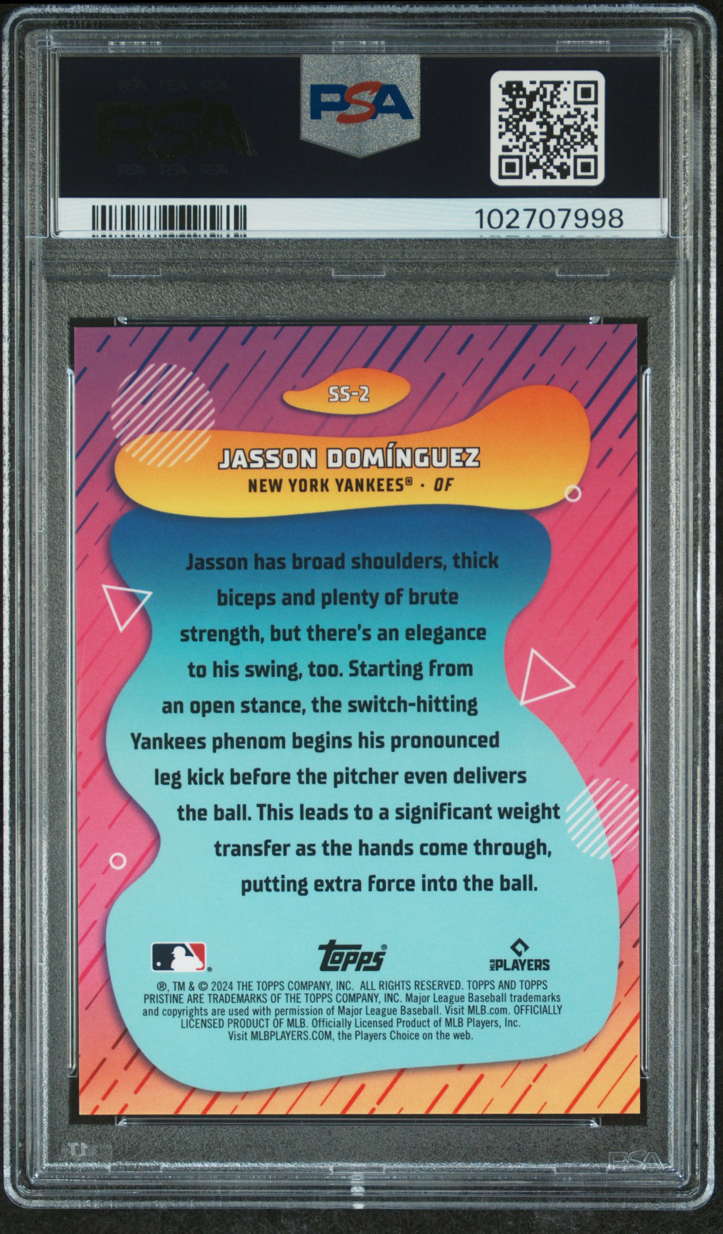 2024 Topps Pristine Swings Of Summer Jasson Dominguez #Ss2 Gem Mt 10 back