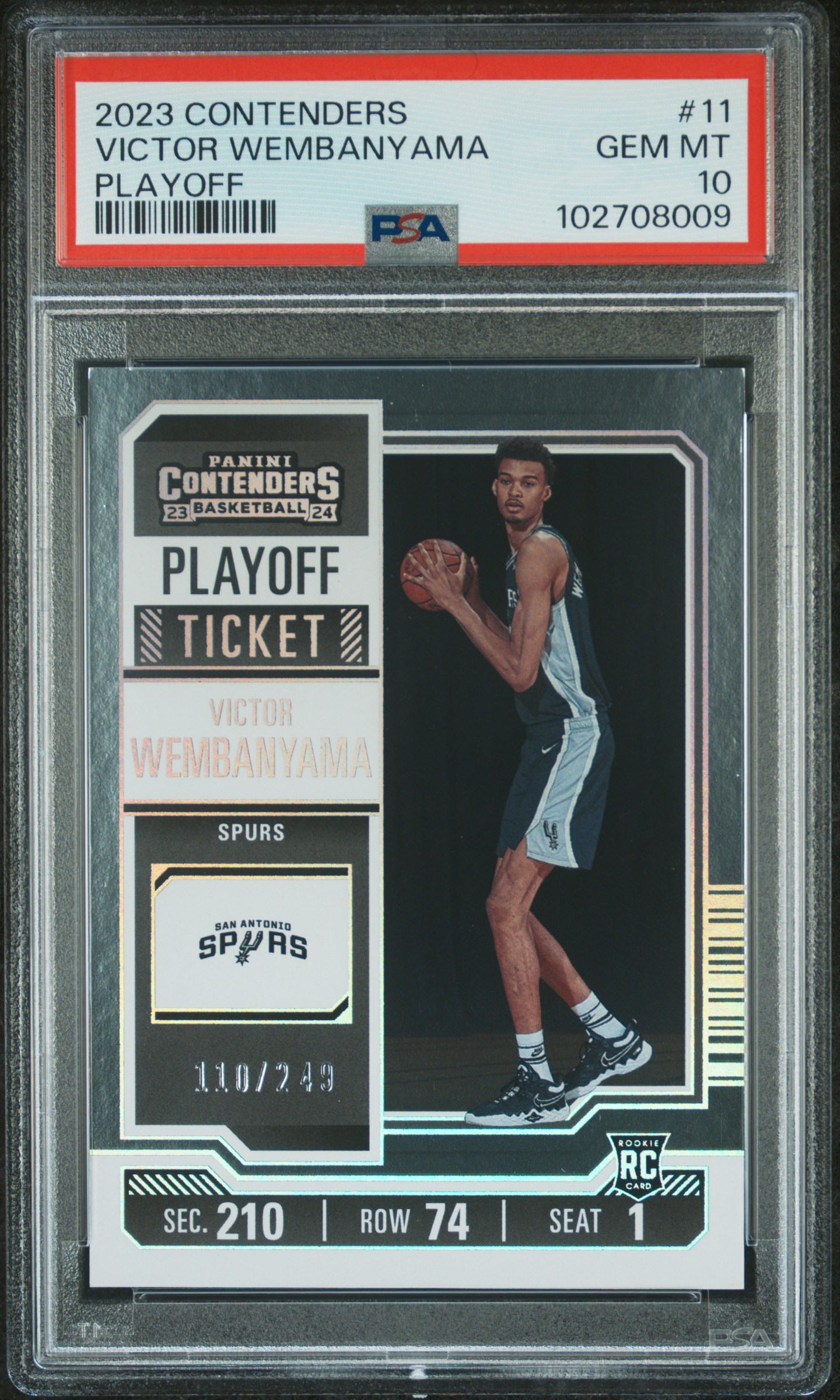 2023 Panini Contenders Victor Wembanyama #11 (Playoff) Gem Mt 10 front