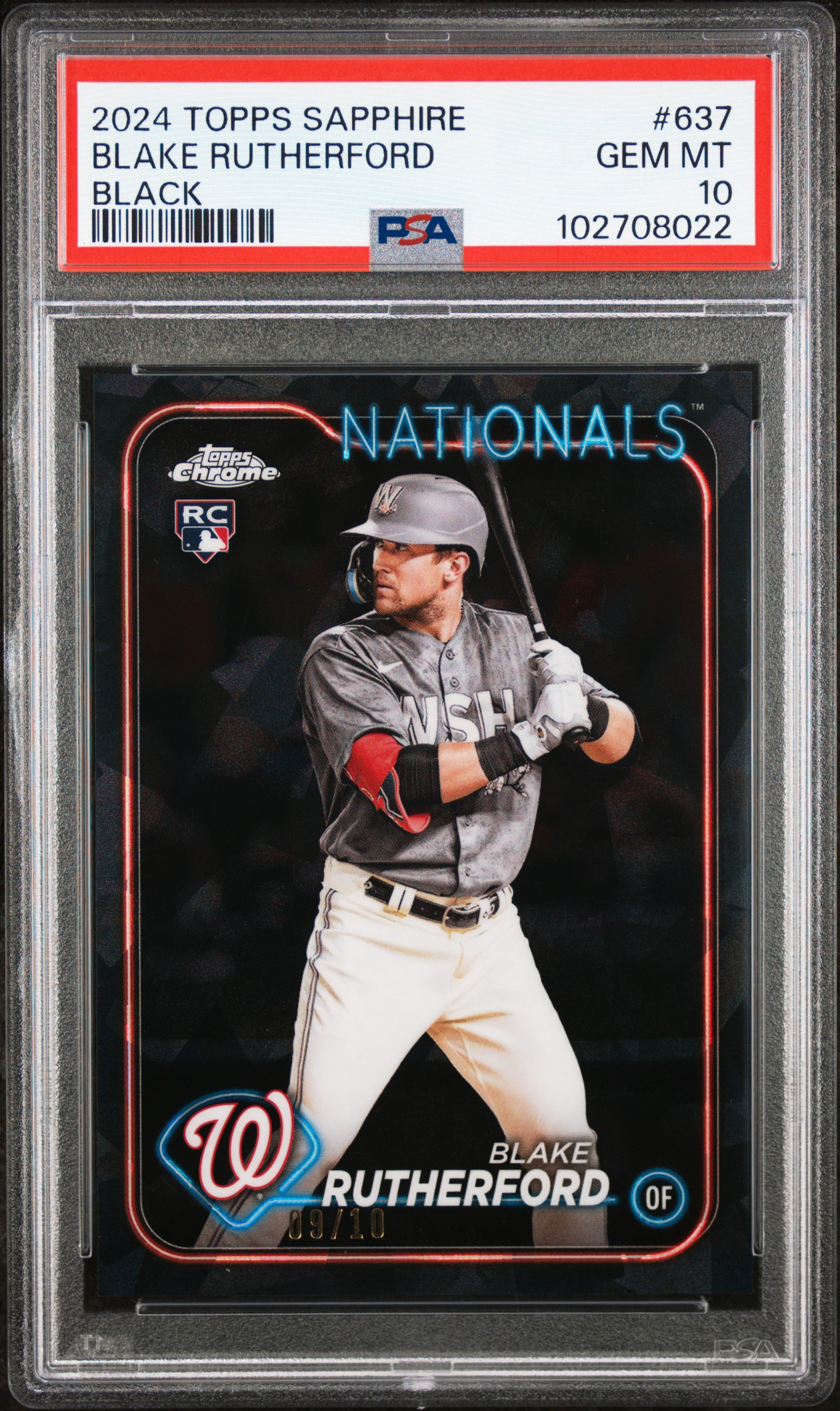 2024 Topps Chrome Sapphire Blake Rutherford #637 (Black) Gem Mt 10 front