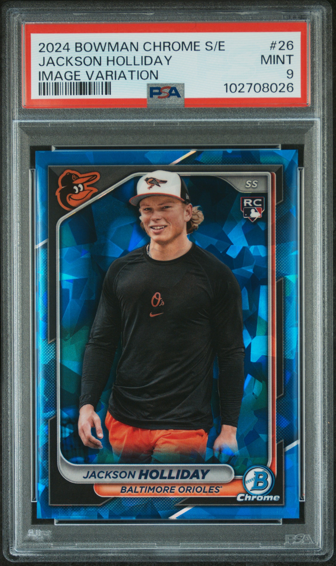 2024 Bowman Chrome Sapphire Edition Jackson Holliday #26 (Image Variation) Mint 9 front