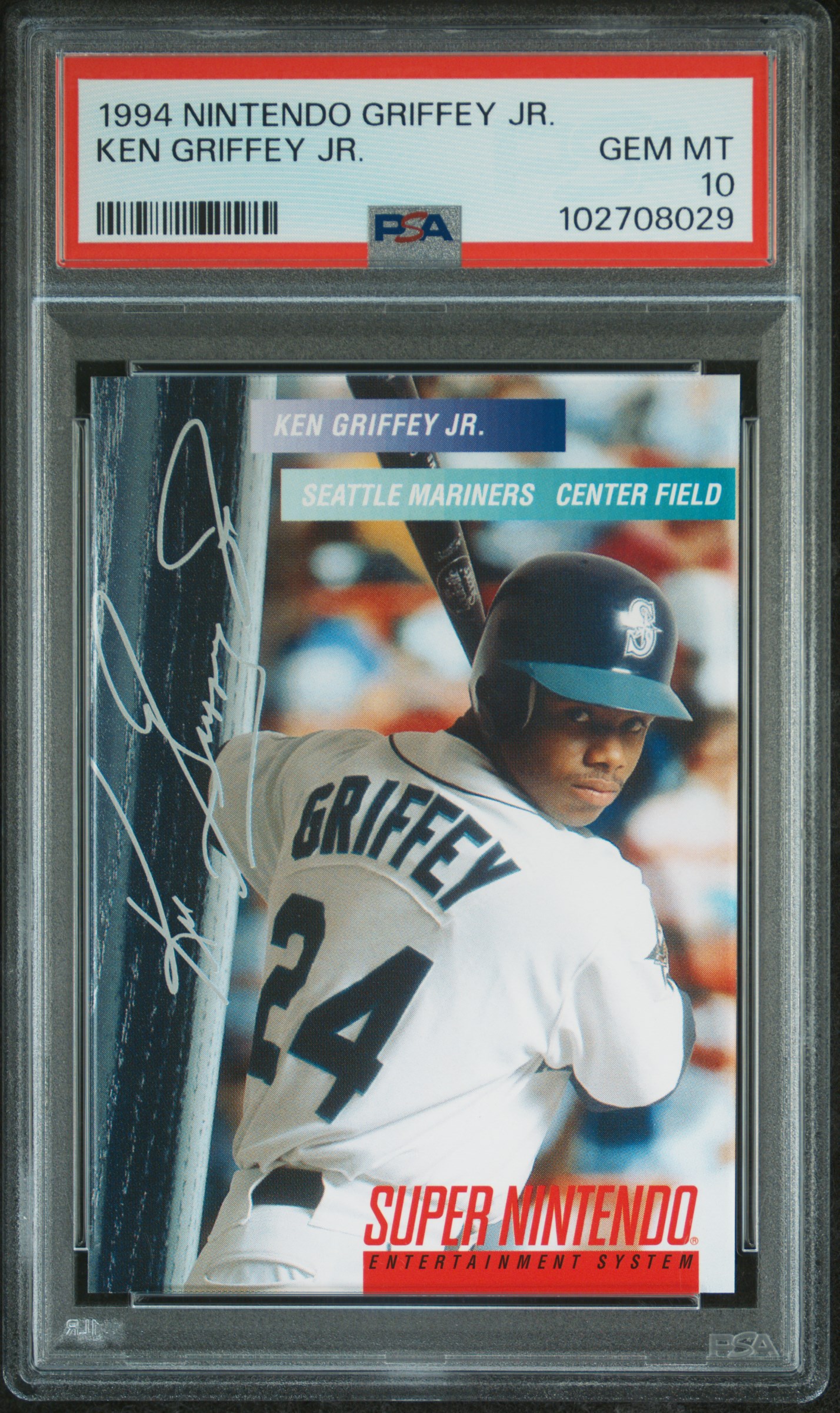 1994 Nintendo Ken Griffey Jr. Ken Griffey Jr. Gem Mt 10 front