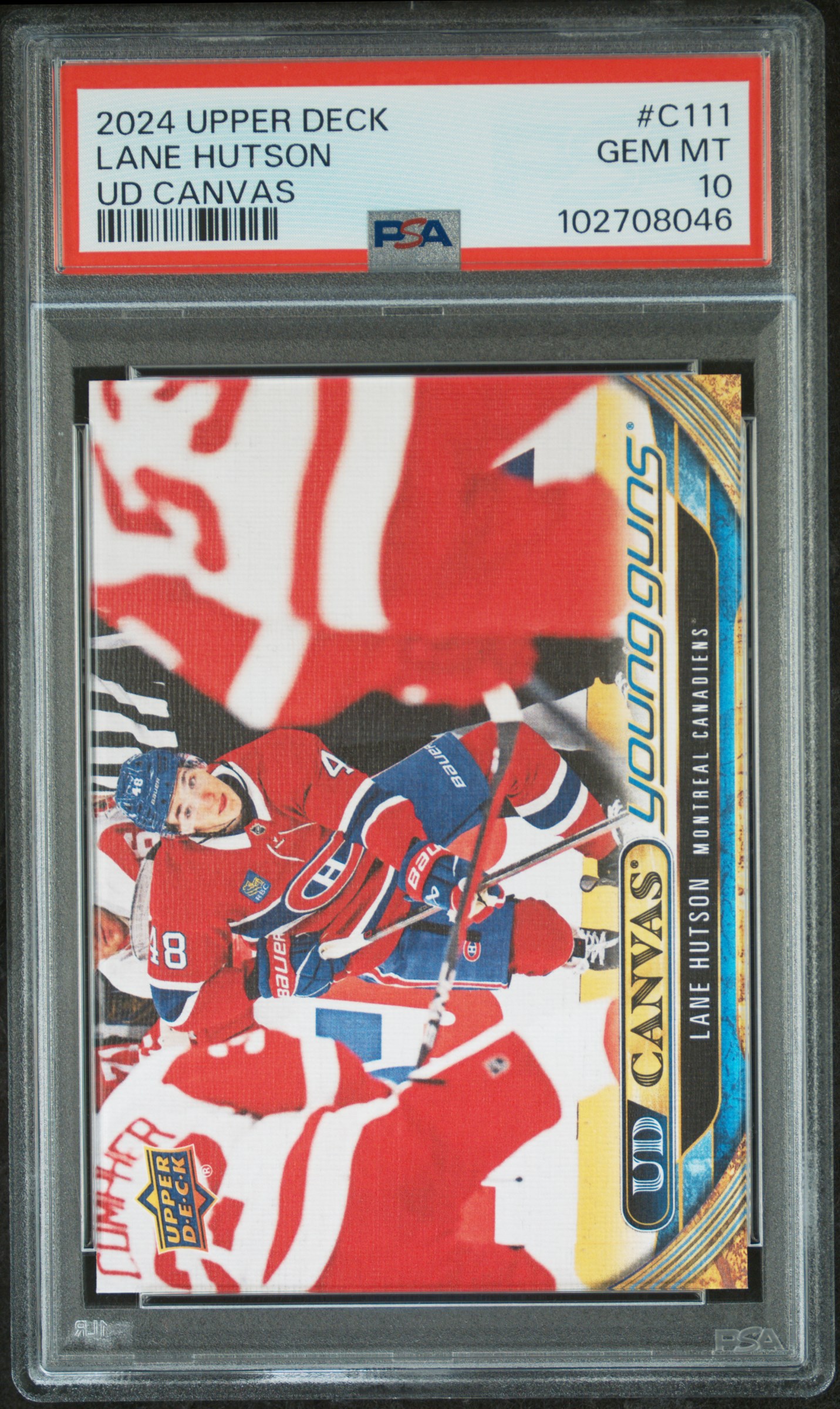 2024 Upper Deck Ud Canvas Lane Hutson #C111 Gem Mt 10 front