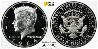 1964 50C Accented Hair, FS-401 PR66DCAM