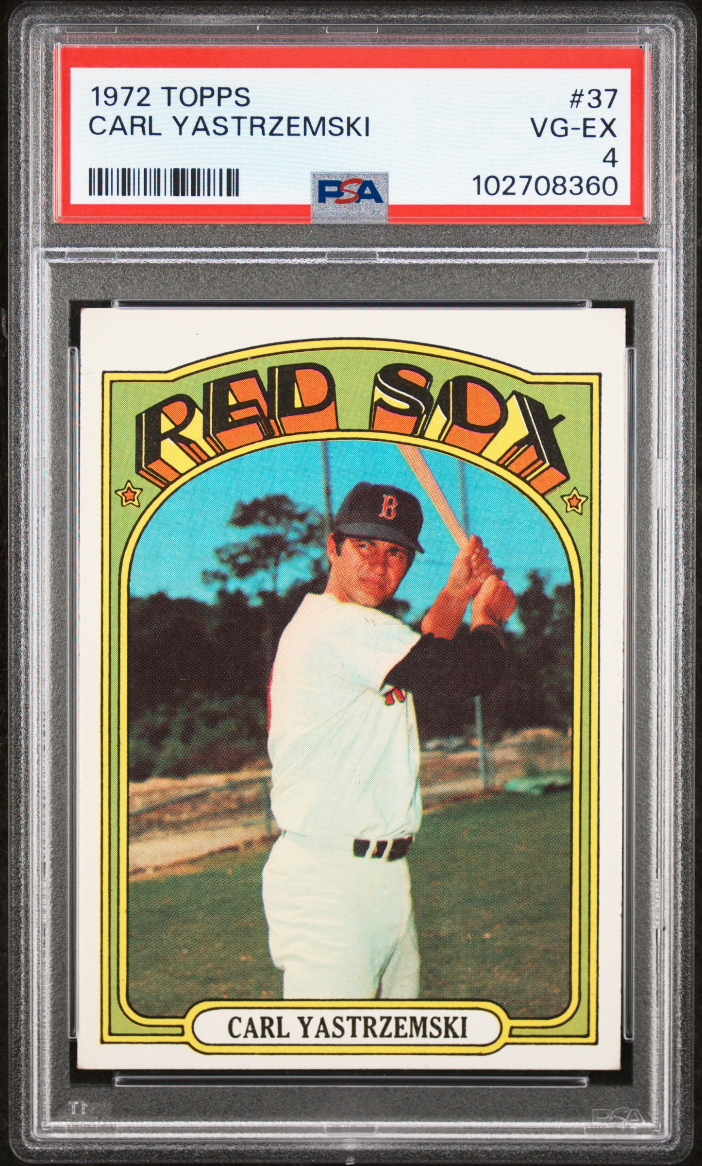 1972 Topps Carl Yastrzemski #37 Vg-Ex 4 front