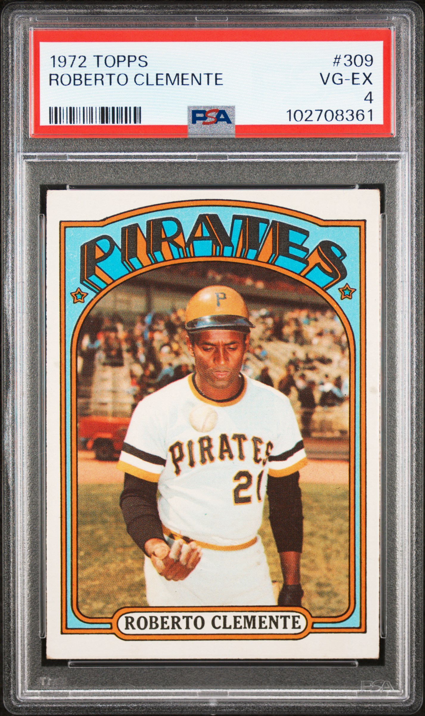 1972 Topps Roberto Clemente #309 Vg-Ex 4 front