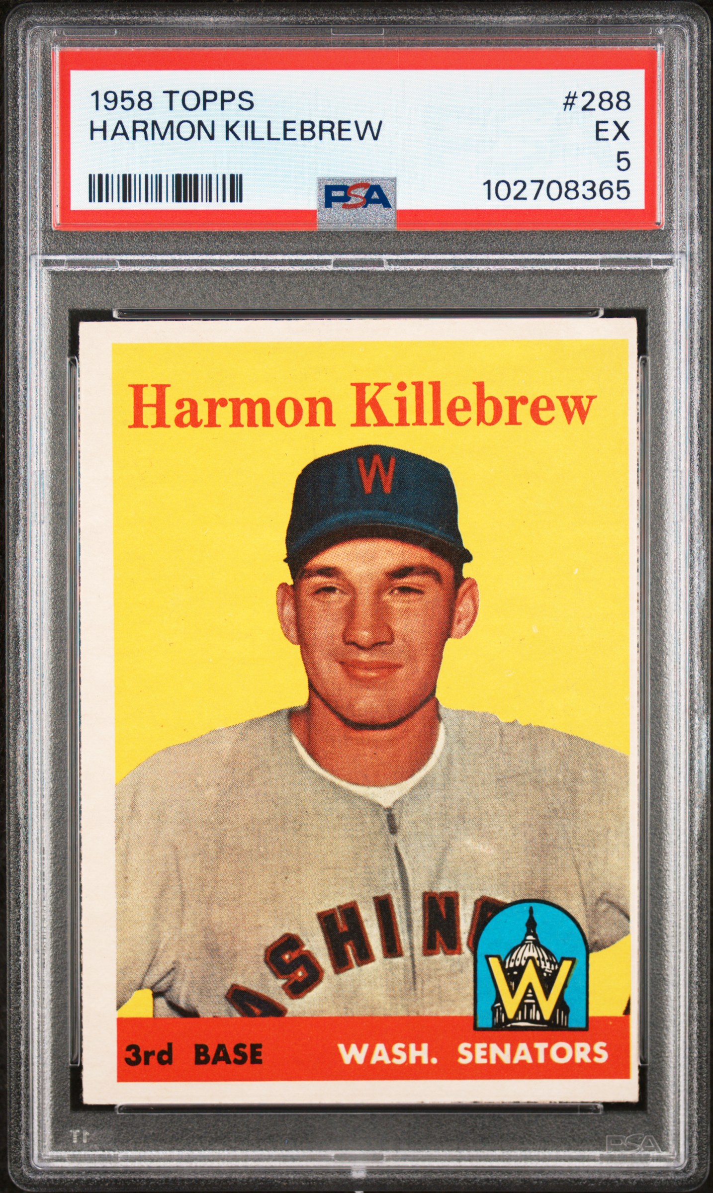 1958 Topps Harmon Killebrew #288 Ex 5 front