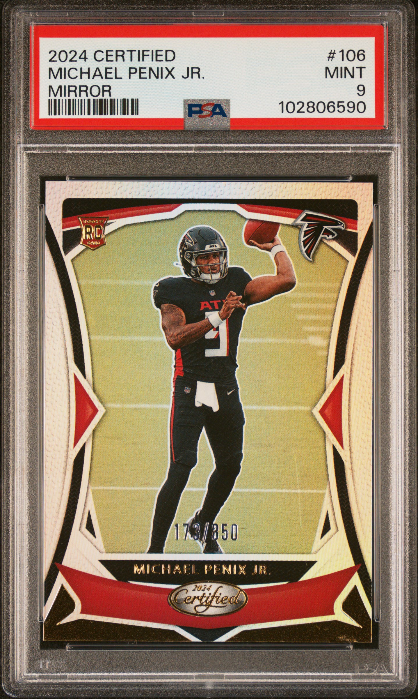 2024 Panini Certified Michael Penix Jr. #106 (Mirror) Mint 9 front