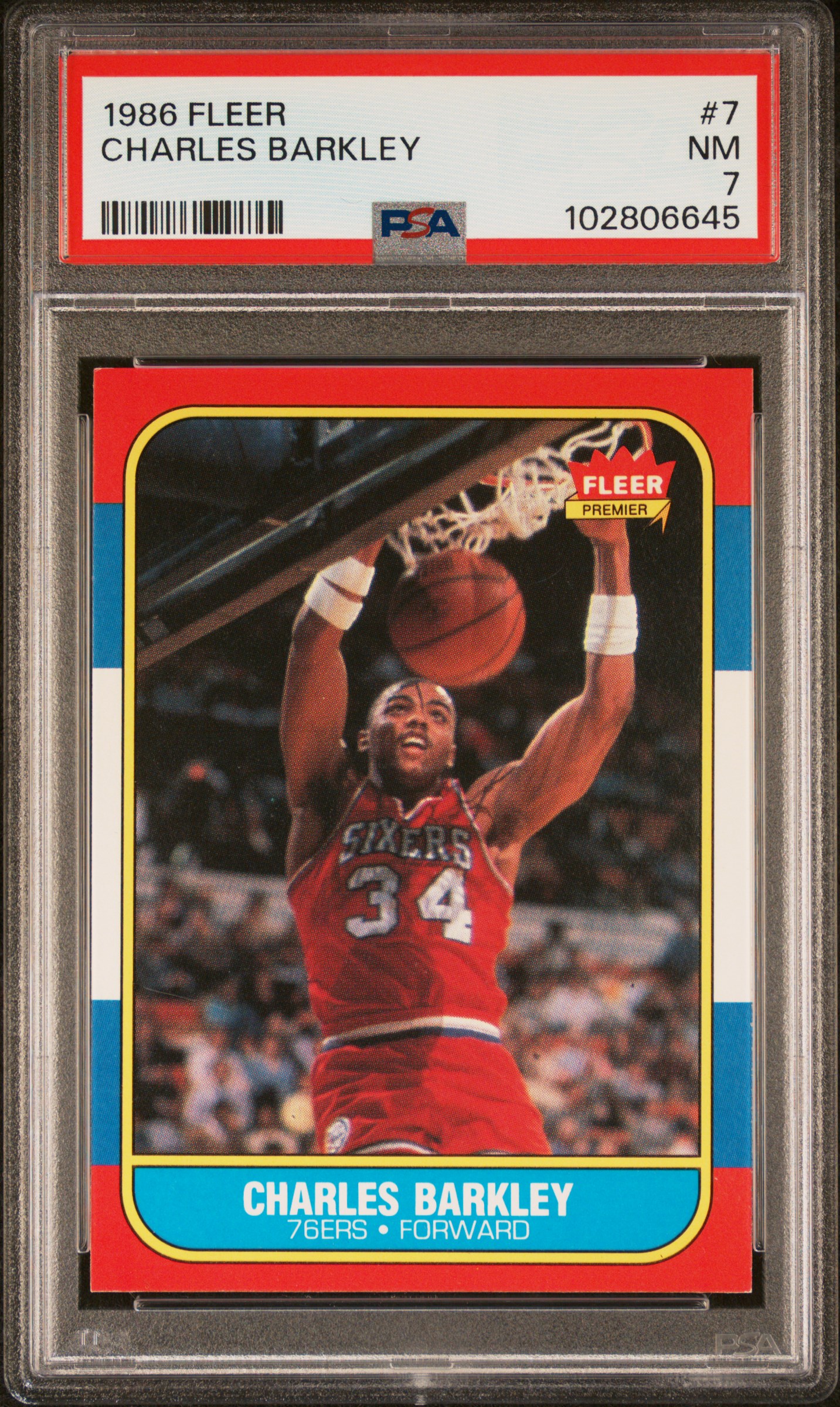 1986 Fleer Charles Barkley #7 Nm 7 front