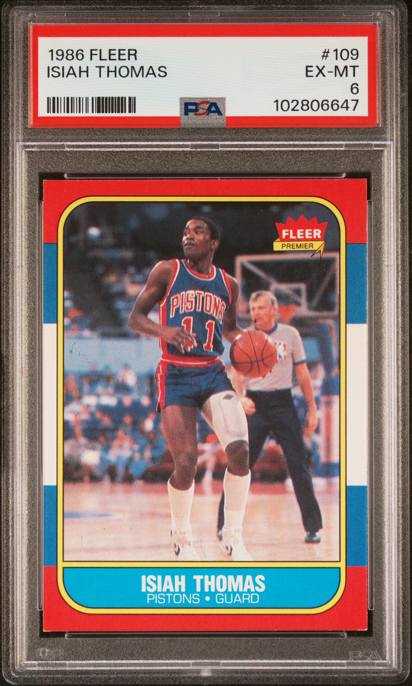 1986 Fleer Isiah Thomas #109 Ex-Mt 6 front