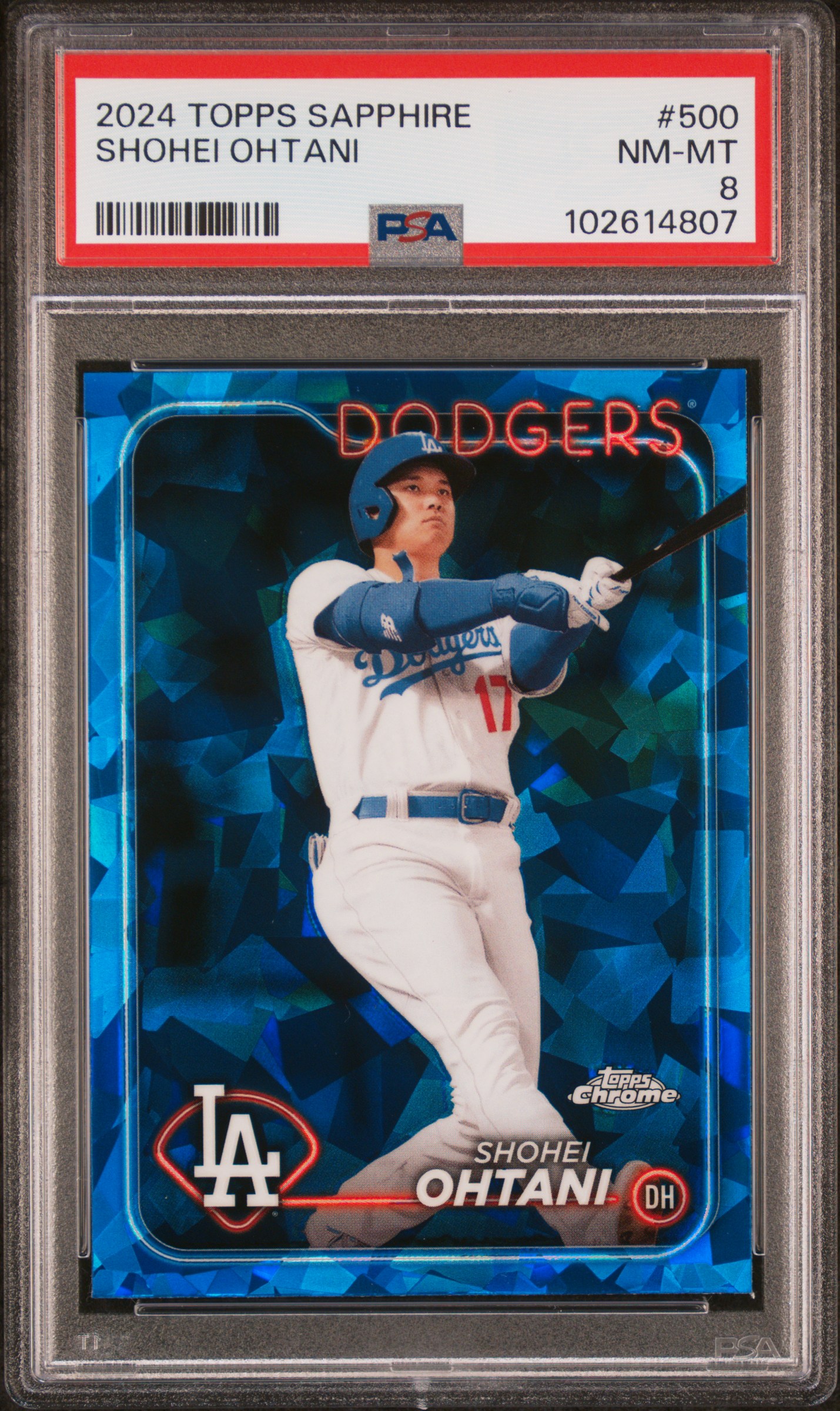 2024 Topps Chrome Sapphire Shohei Ohtani #500 Nm-Mt 8 front