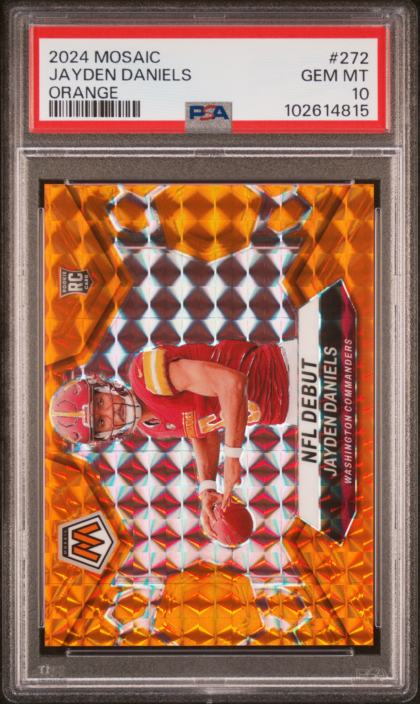 2024 Panini Mosaic Jayden Daniels #272 (Orange) Gem Mt 10 front