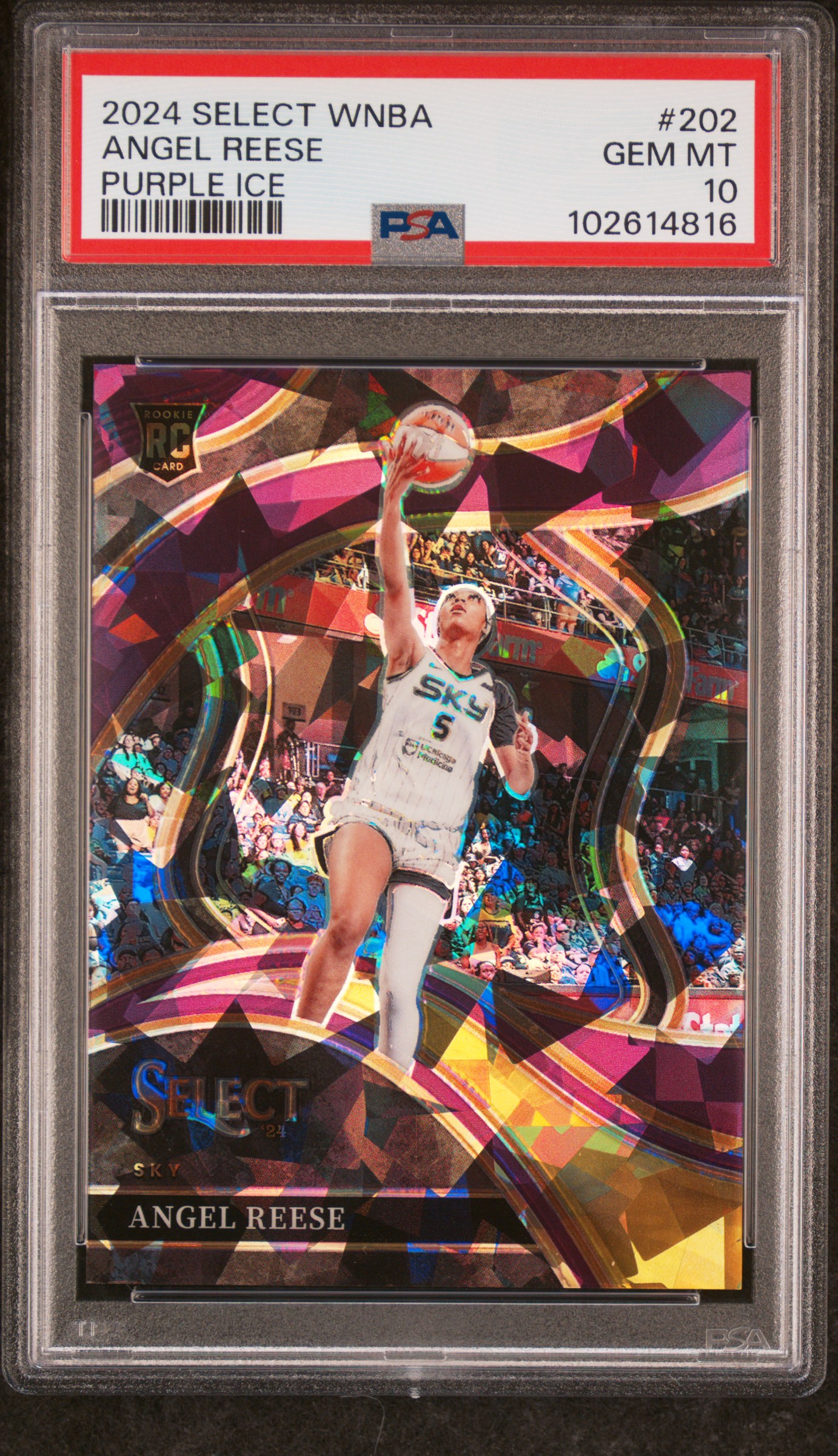 2024 Panini Select Wnba Angel Reese #202 (Purple Ice) Gem Mt 10 front