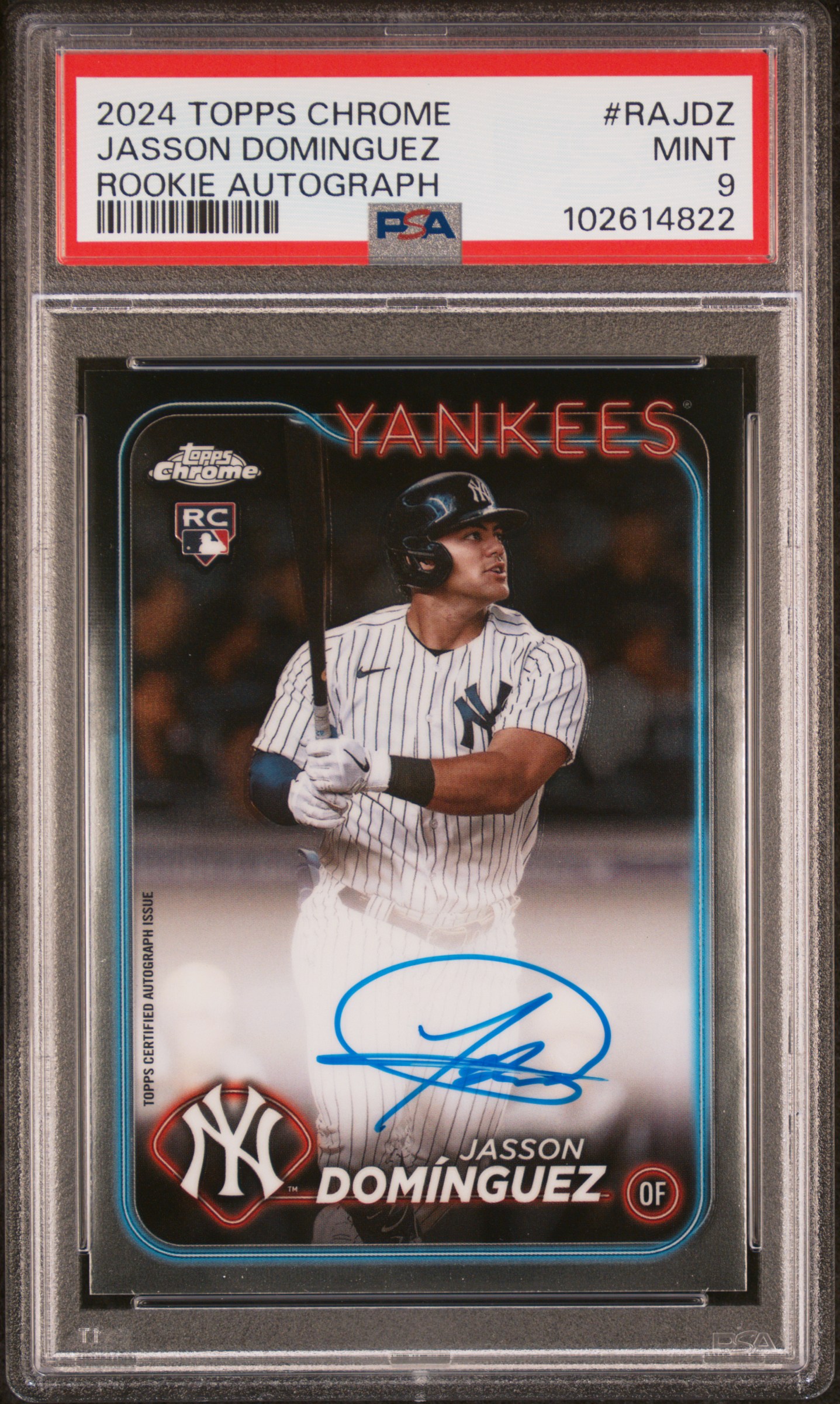 2024 Topps Chrome Rookie Autographs Jasson Dominguez #Rajdz Mint 9 front