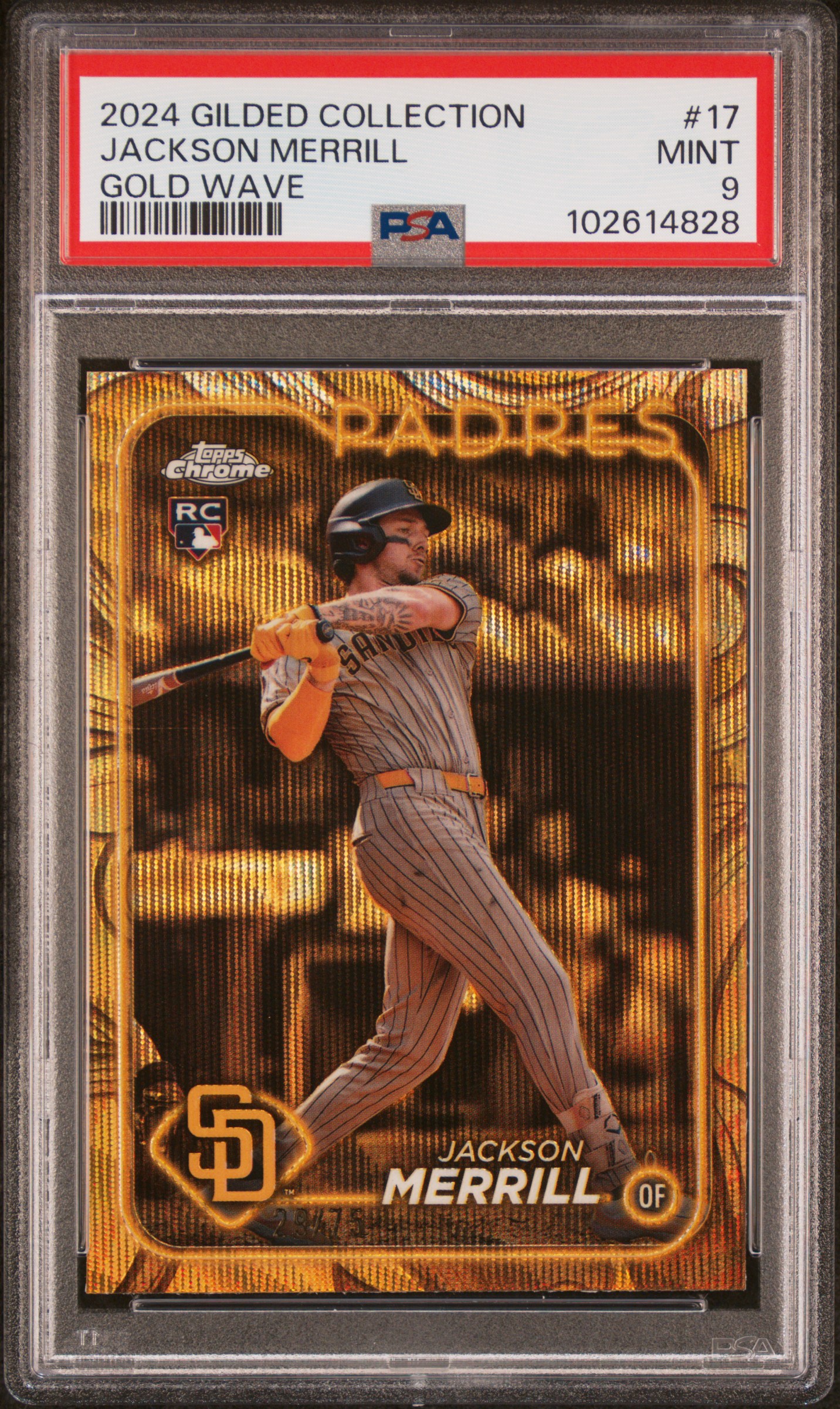 2024 Topps Gilded Collection Jackson Merrill #17 (Gold Wave) Mint 9 front