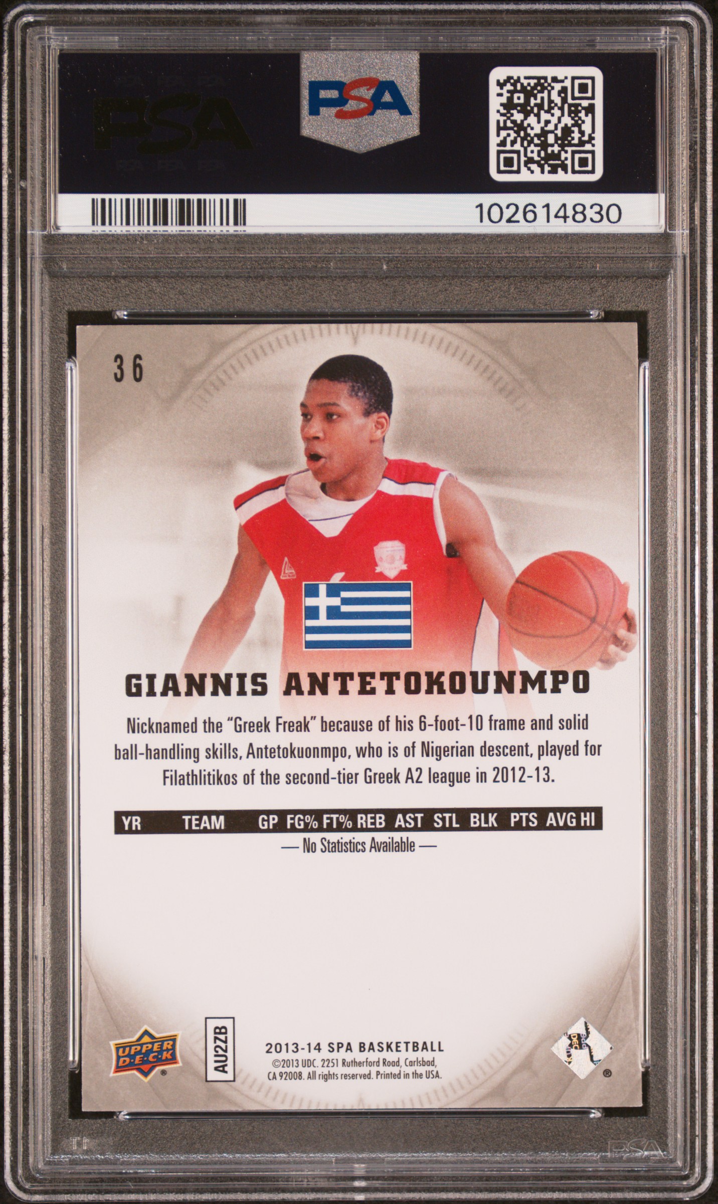 2013 Sp Authentic G.antetokounmpo #36 Mint 9 back