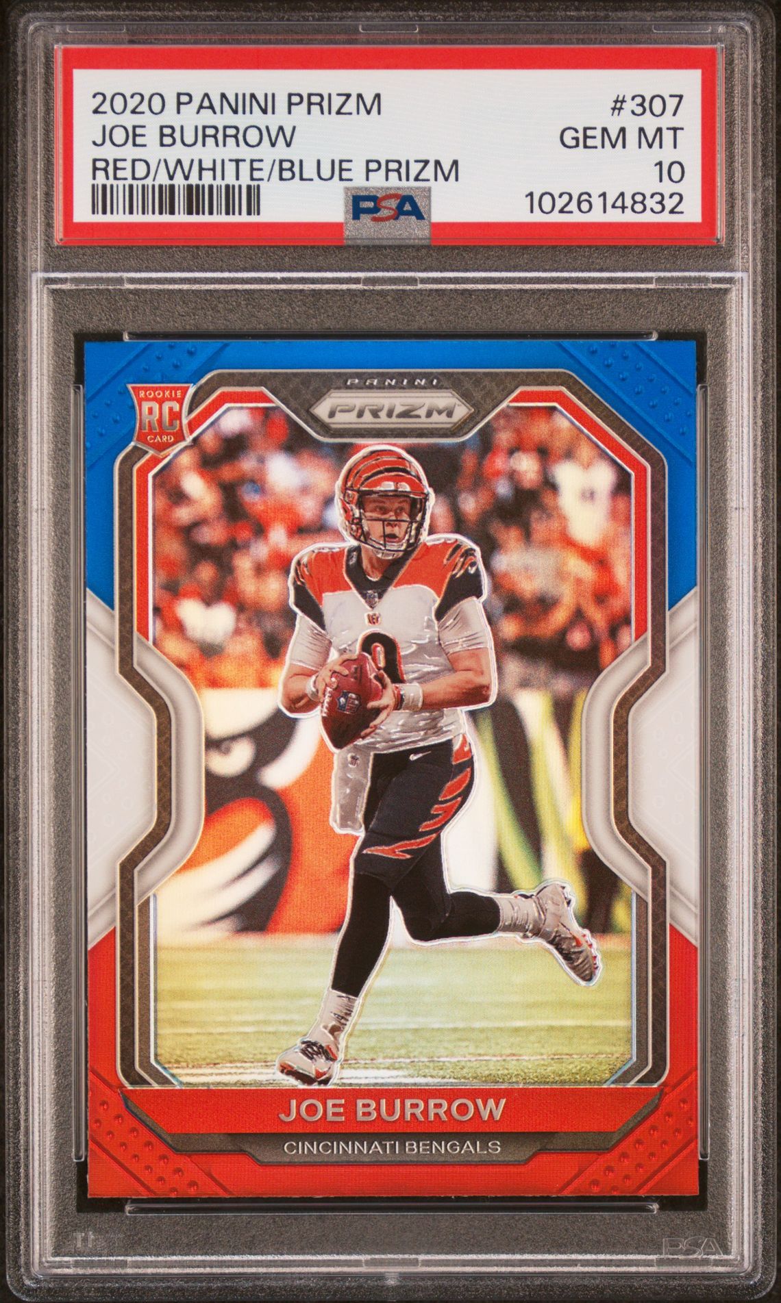 2020 Panini Prizm Joe Burrow #307 (Red/White/Blue Prizm) Gem Mt 10 front