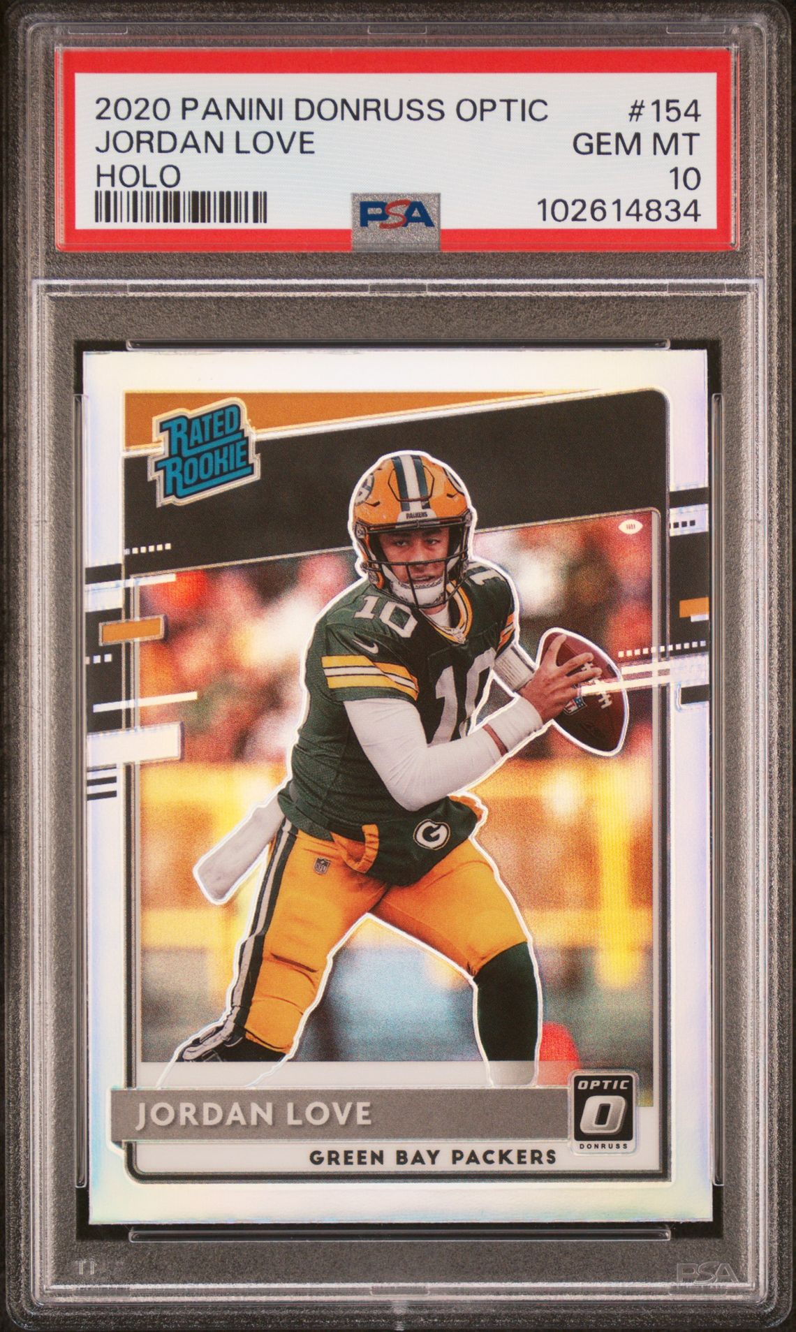 2020 Panini Donruss Optic Jordan Love #154 (Holo) Gem Mt 10 front