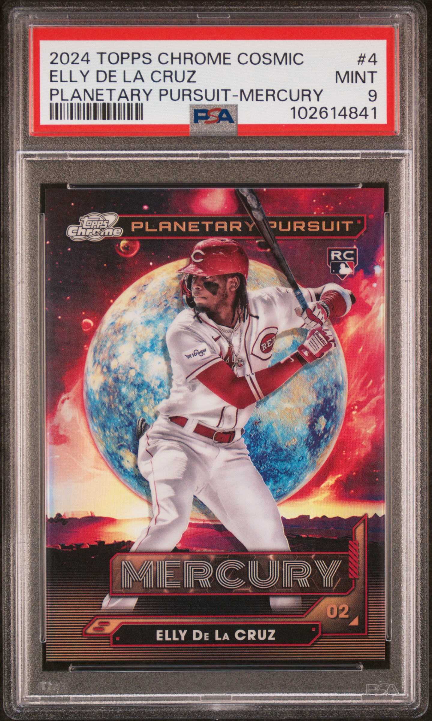 2024 Topps Chrome Cosmic Planetary Pursuit Elly De La Cruz #4 (Planetary Pursuit-Mercury) Mint 9 front