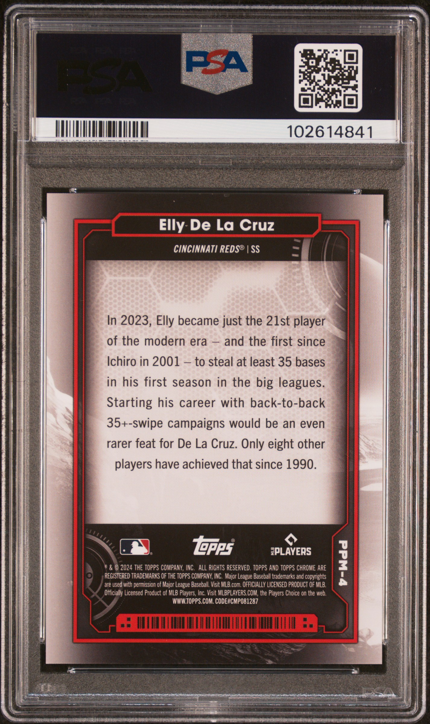 2024 Topps Chrome Cosmic Planetary Pursuit Elly De La Cruz #4 (Planetary Pursuit-Mercury) Mint 9 back