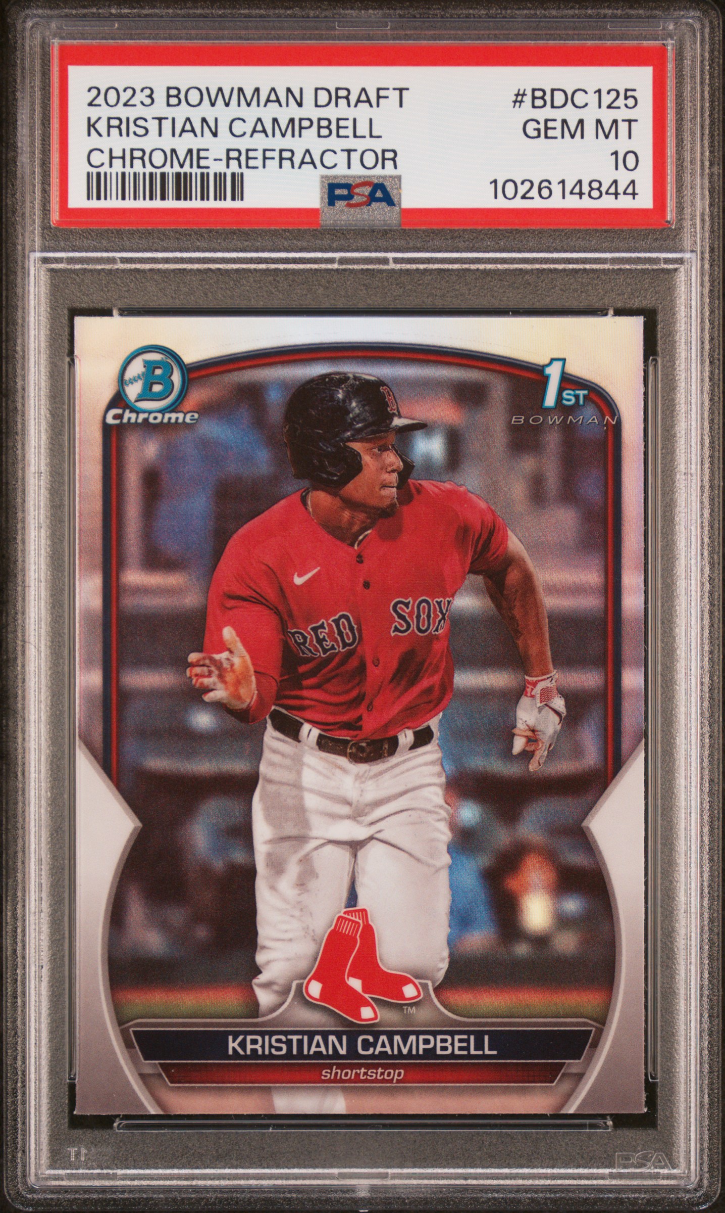 2023 Bowman Draft Kristian Campbell #Bdc125 (Chrome-Refractor) Gem Mt 10 front