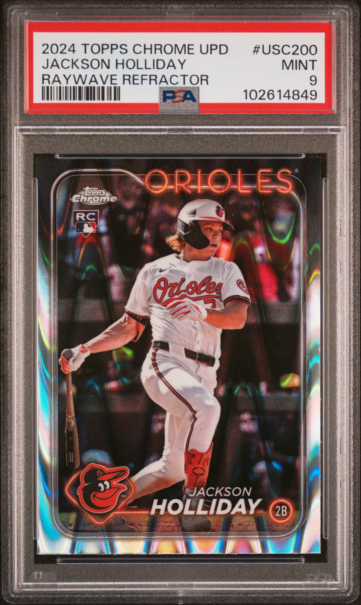 2024 Topps Chrome Update Jackson Holliday #Usc200 (Raywave Refractor) Mint 9 front