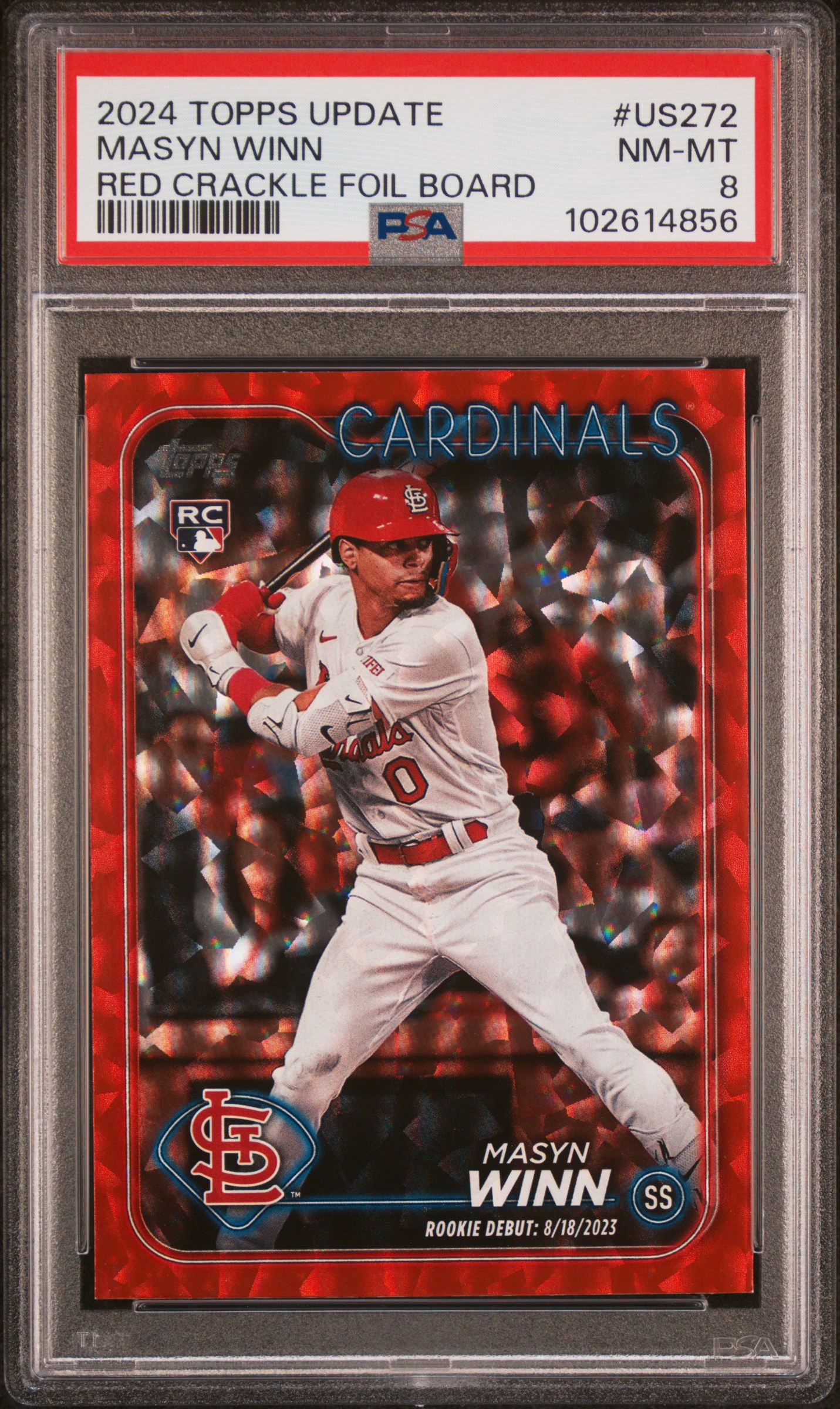 2024 Topps Update Masyn Winn #Us272 (Red Crackle Foil Board) Nm-Mt 8 front