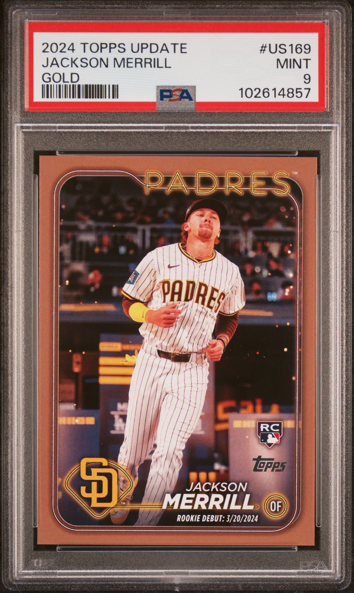 2024 Topps Update Jackson Merrill #Us169 (Gold) Mint 9 front