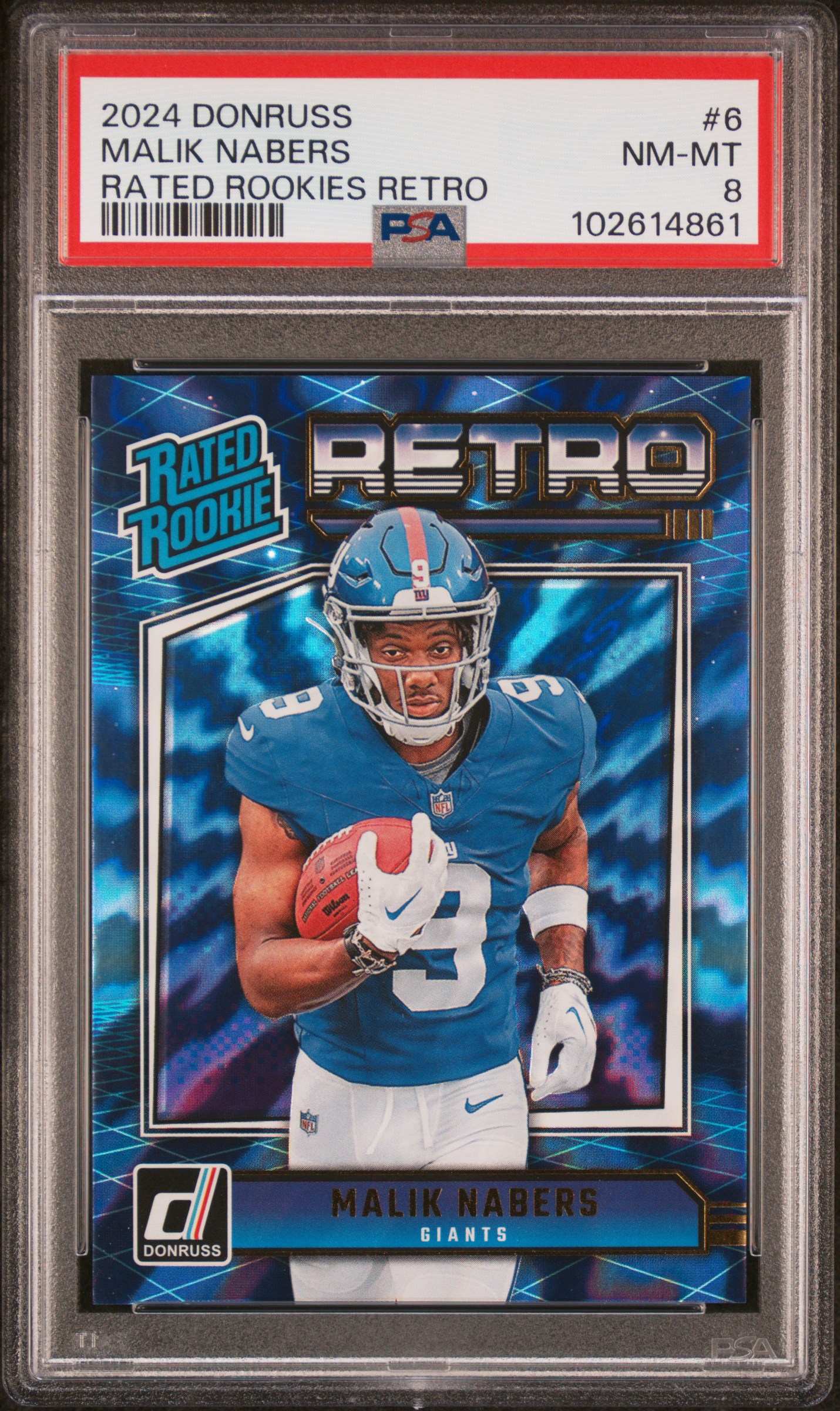 2024 Panini Donruss Rated Rookies Retro Malik Nabers #6 Nm-Mt 8 front