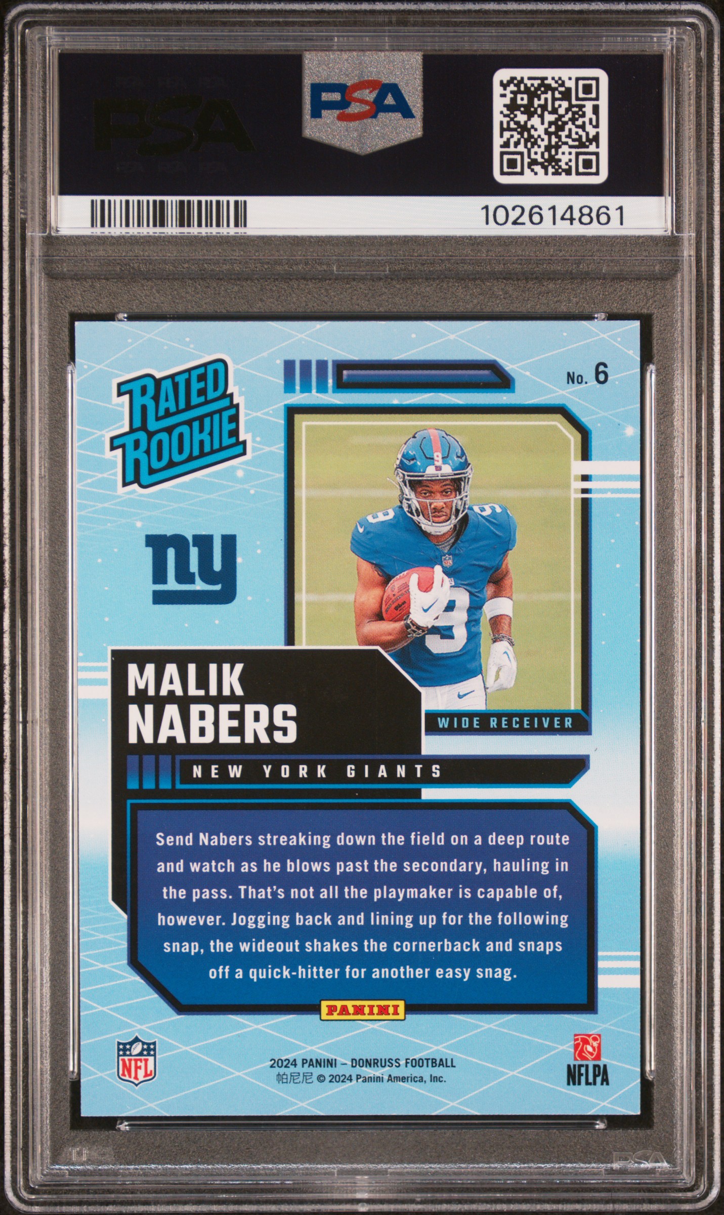 2024 Panini Donruss Rated Rookies Retro Malik Nabers #6 Nm-Mt 8 back
