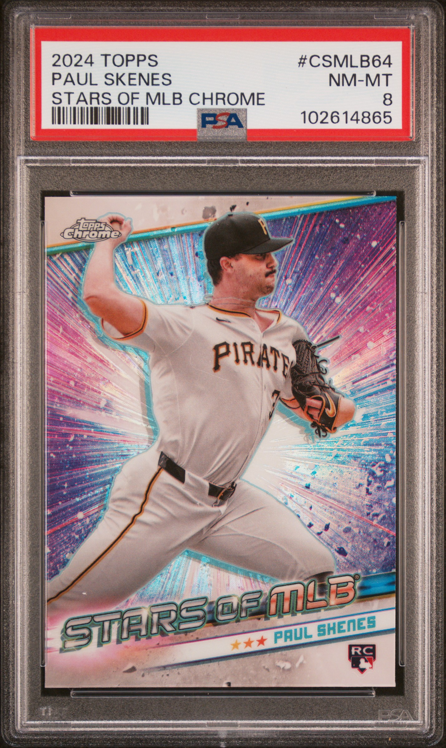2024 Topps Stars Of Mlb Chrome Paul Skenes #Csmlb64 (Update) Nm-Mt 8 front