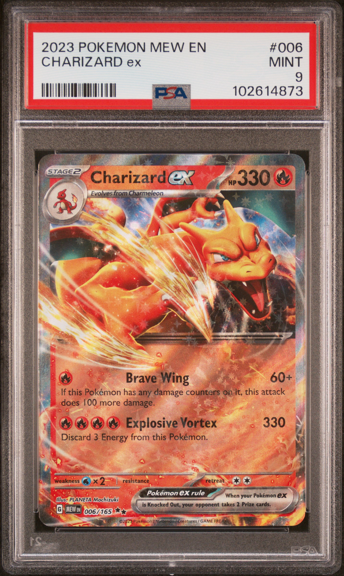 2023 Pokemon Mew En-151 Charizard Ex #006 Mint 9 front