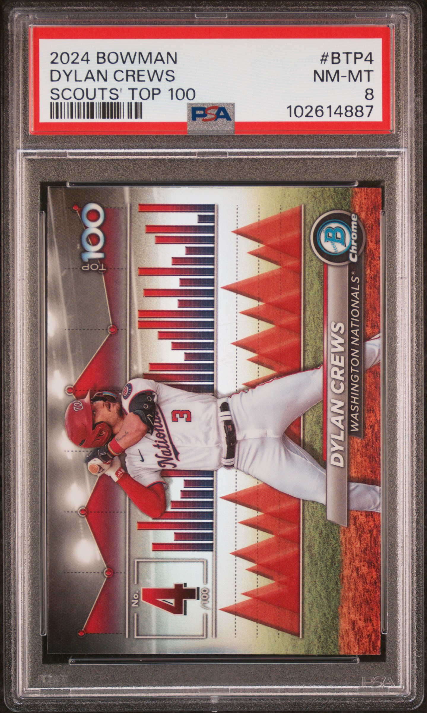 2024 Bowman Bowman Scouts' Top 100 Dylan Crews #Btp4 Nm-Mt 8 front
