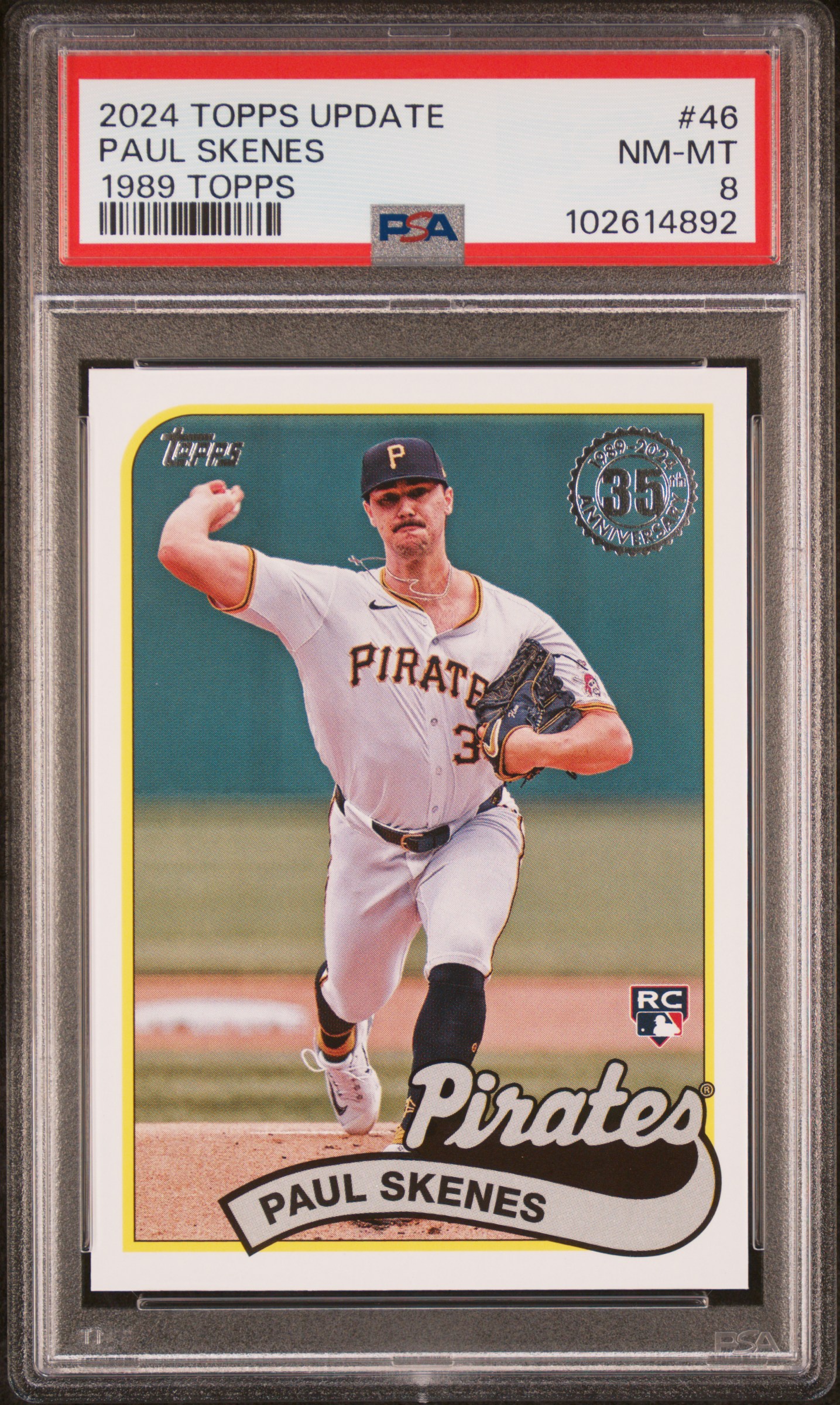 2024 Topps Update 1989 Topps Baseball Paul Skenes #46 Nm-Mt 8 front