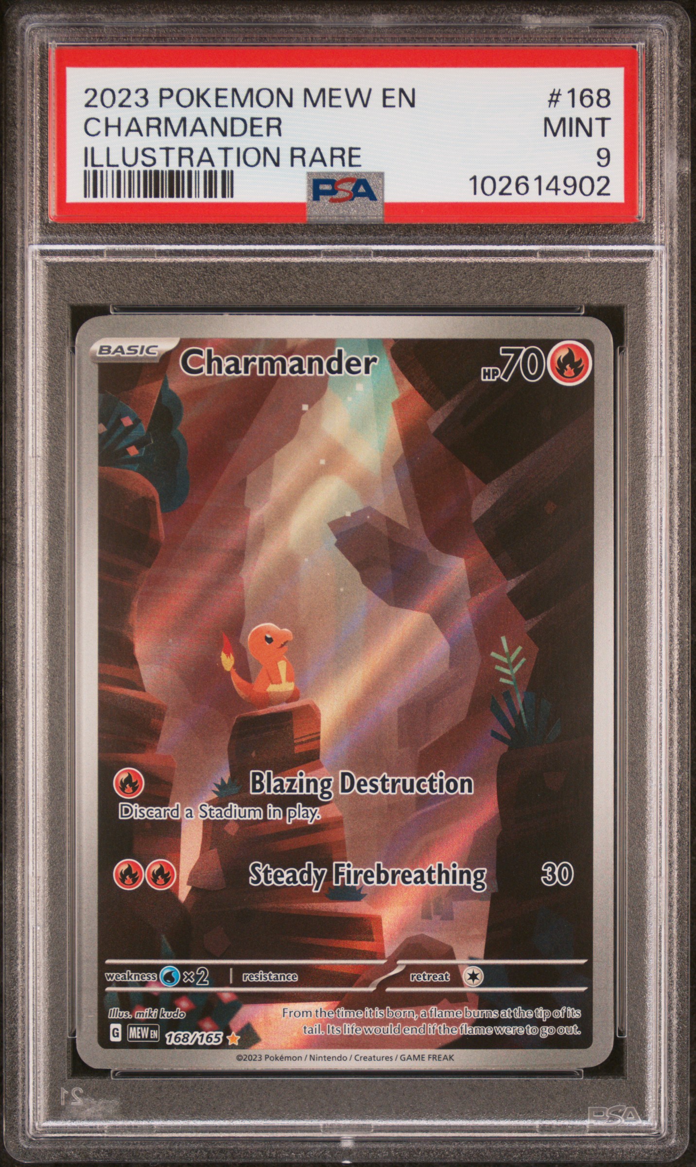 2023 Pokemon Mew En-151 Charmander #168 (Illustration Rare) Mint 9 front