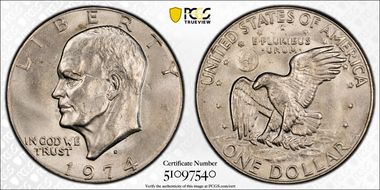 1974-D $1 AU58