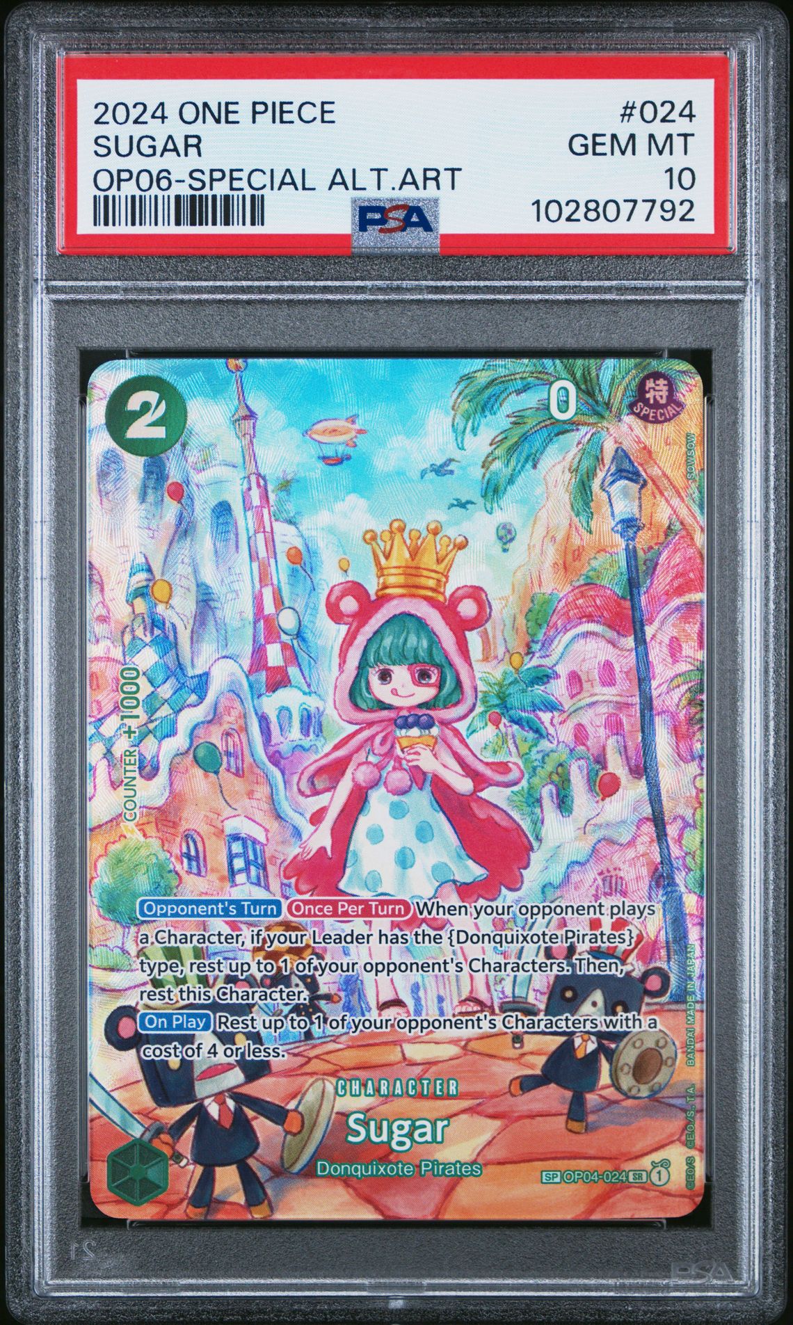 2024 One Piece ONE PIECE OP06-WINGS OF THE CAPTAIN SPECIAL ALTERNATE ART #024 Sugar front