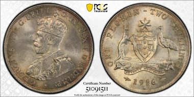 1916-M Florin KM-27  Ag MS64