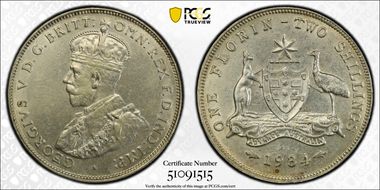 1934(m) Florin KM-27  Ag AU55