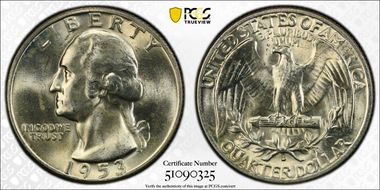 1953-D 25C MS65