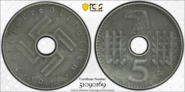 1940-A 5 Pfg Military Issue N1