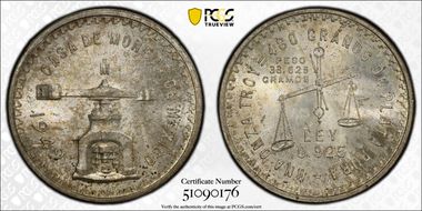 1949-Mo Onza KM-M49a  Ag MS64