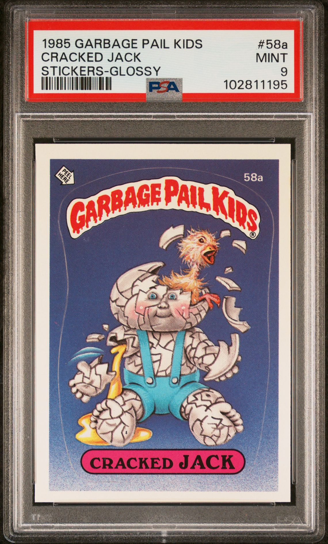 1985 Garbage Pail Kids #58a CRACKED JACK front