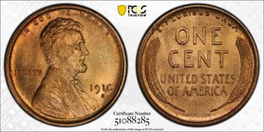 1910-S 1C MS66+ RD